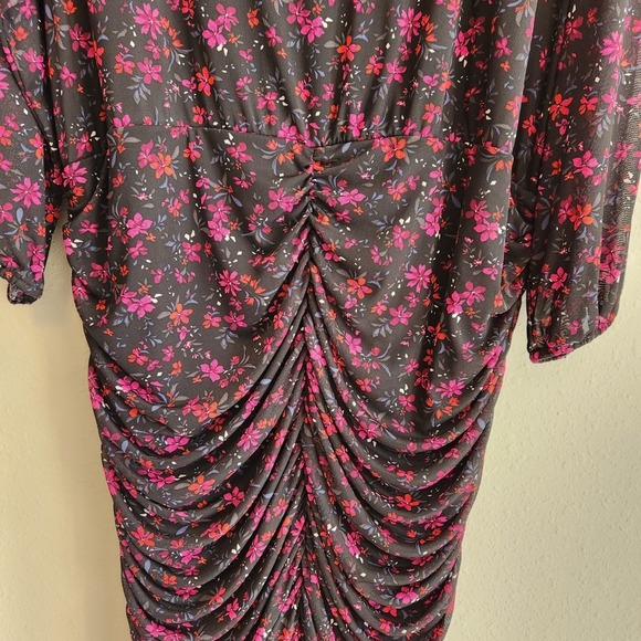 Torrid Mini Size 2X Mesh Button Floral Bodycon Dress - Picture 13 of 13